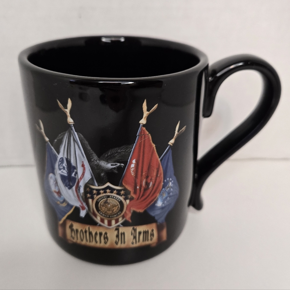 "Brothers In Arms" Tumbleweed Pottery US Armed Forces Military Coffee Mug Cup